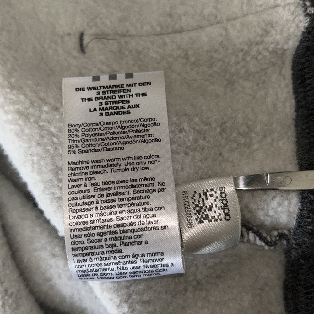 Adidas Gray Fleece  Long Sleeves Pullover Hoodie - Picture 17 of 17